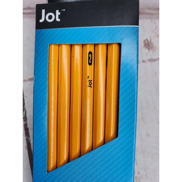 Real Wood Latex Free Eraser HB Lead Yellow 16 Pack Jot #2 Pencils School Office - Picture 4 of 5